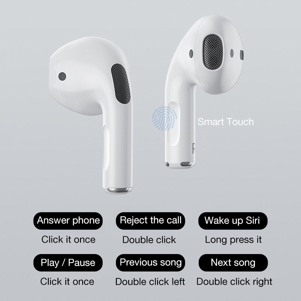 JQSEN Earphones Pro 4 TWS Wireless Headsets Bluetooth Headphone Music Earbuds White Air Pods For iPhone Android Wireless earphone Wireless Bluetooth earphone Ouger G70 waterproof wireless earbuds