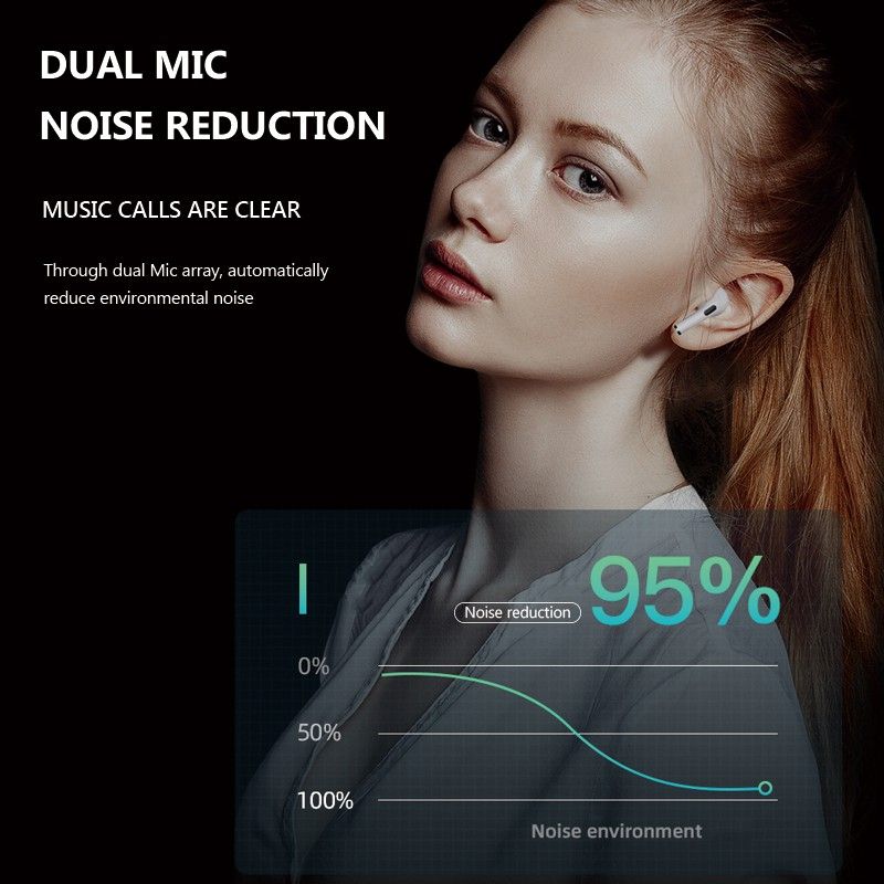 JQSEN Earphones Pro 4 TWS Wireless Headsets Bluetooth Headphone Music Earbuds White Air Pods For iPhone Android Wireless earphone Wireless Bluetooth earphone Ouger G70 waterproof wireless earbuds