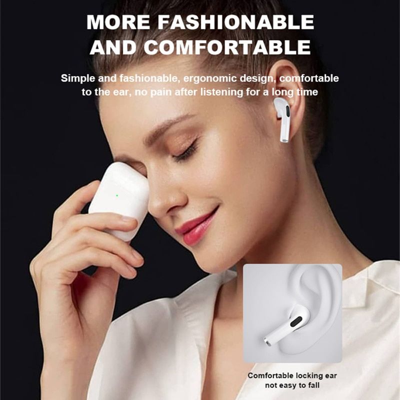 JQSEN Earphones Pro 4 TWS Wireless Headsets Bluetooth Headphone Music Earbuds White Air Pods For iPhone Android Wireless earphone Wireless Bluetooth earphone Ouger G70 waterproof wireless earbuds