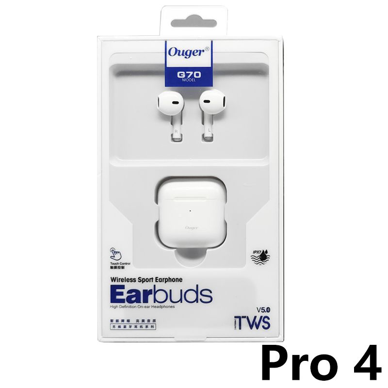 JQSEN Earphones Pro 4 TWS Wireless Headsets Bluetooth Headphone Music Earbuds White Air Pods For iPhone Android Wireless earphone Wireless Bluetooth earphone Ouger G70 waterproof wireless earbuds