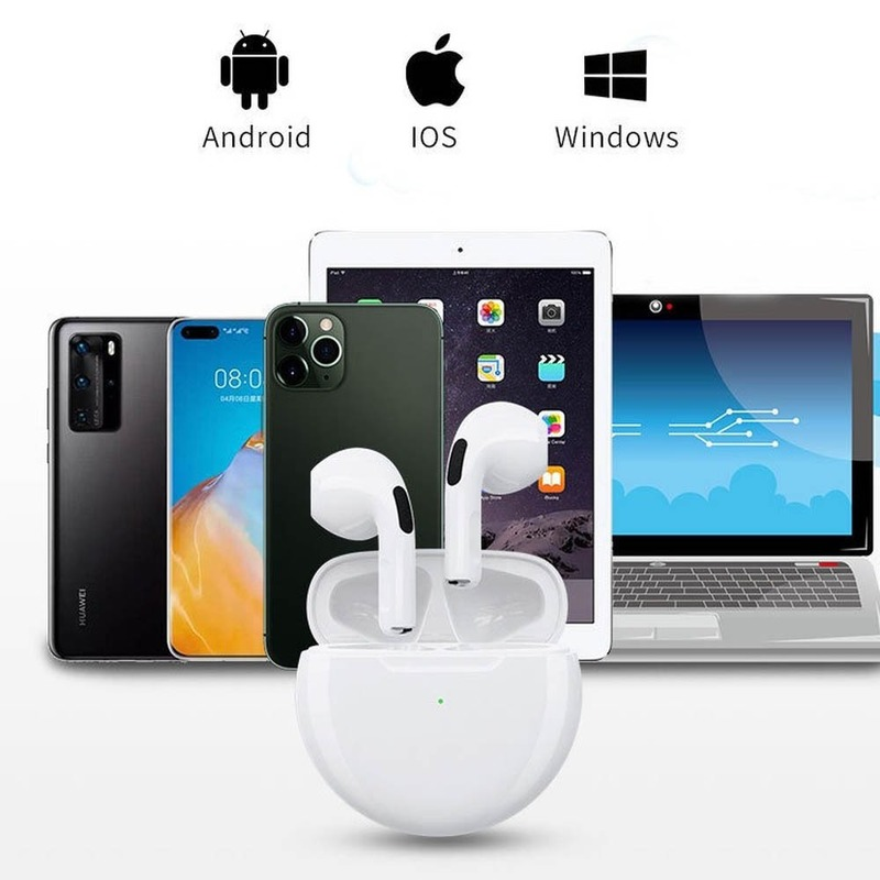 JQSEN Air Pro 6 TWS Wireless Headphones with Mic Fone Bluetooth Earphones Sport Running Earpiece for Apple iPhone Xiaomi Pro6 Gaming Wireless Earbuds Bluetooth Headset Wireless Earphone Ouger G70