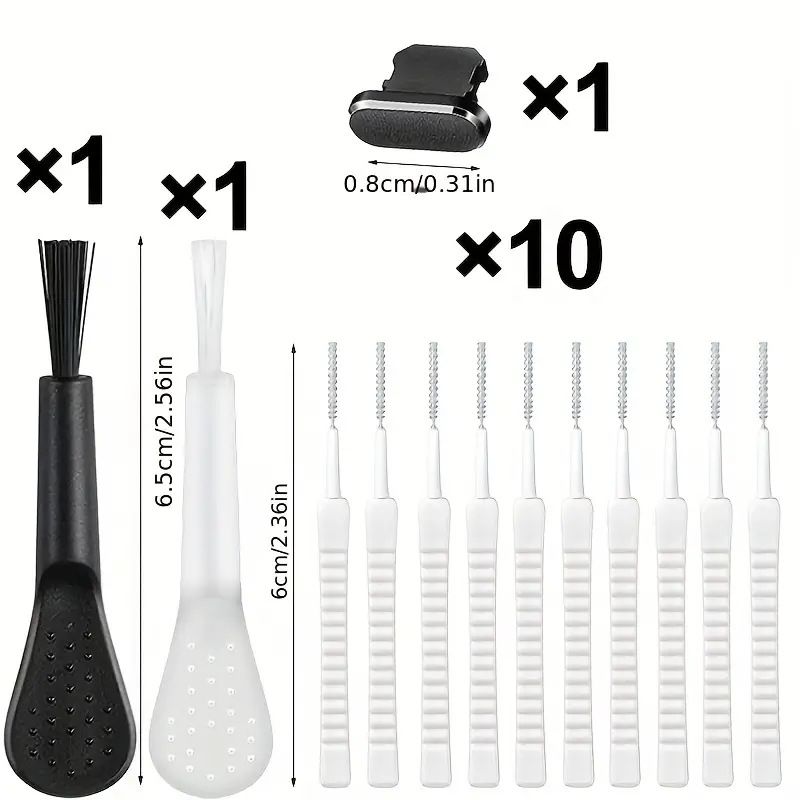 14Pcs Set Mobile phone charging interface cleaning kit suitable for iPhone 15 Type-C interface computer Keyboard Cleaner Keyboard Cleaning Kit Computer Cleaning Kit Earphone Cleaner Multifunction Tool