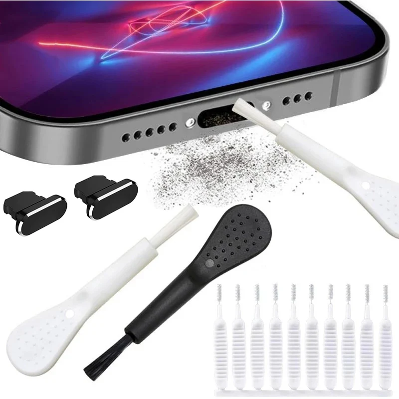 14Pcs Set Mobile phone charging interface cleaning kit suitable for iPhone 15 Type-C interface computer Keyboard Cleaner Keyboard Cleaning Kit Computer Cleaning Kit Earphone Cleaner Multifunction Tool