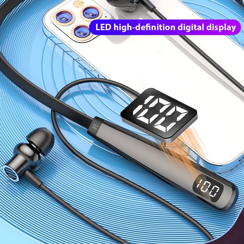 JQSEN Y10 80 Hours Wireless Bluetooth Earphone Neck-Mounted Bluetooth 5.3 Headphones Super Bass Earphones in ear Sport Headset Wireless Earbuds Intelligent Noise Reduction Gaming Headphone with Mic