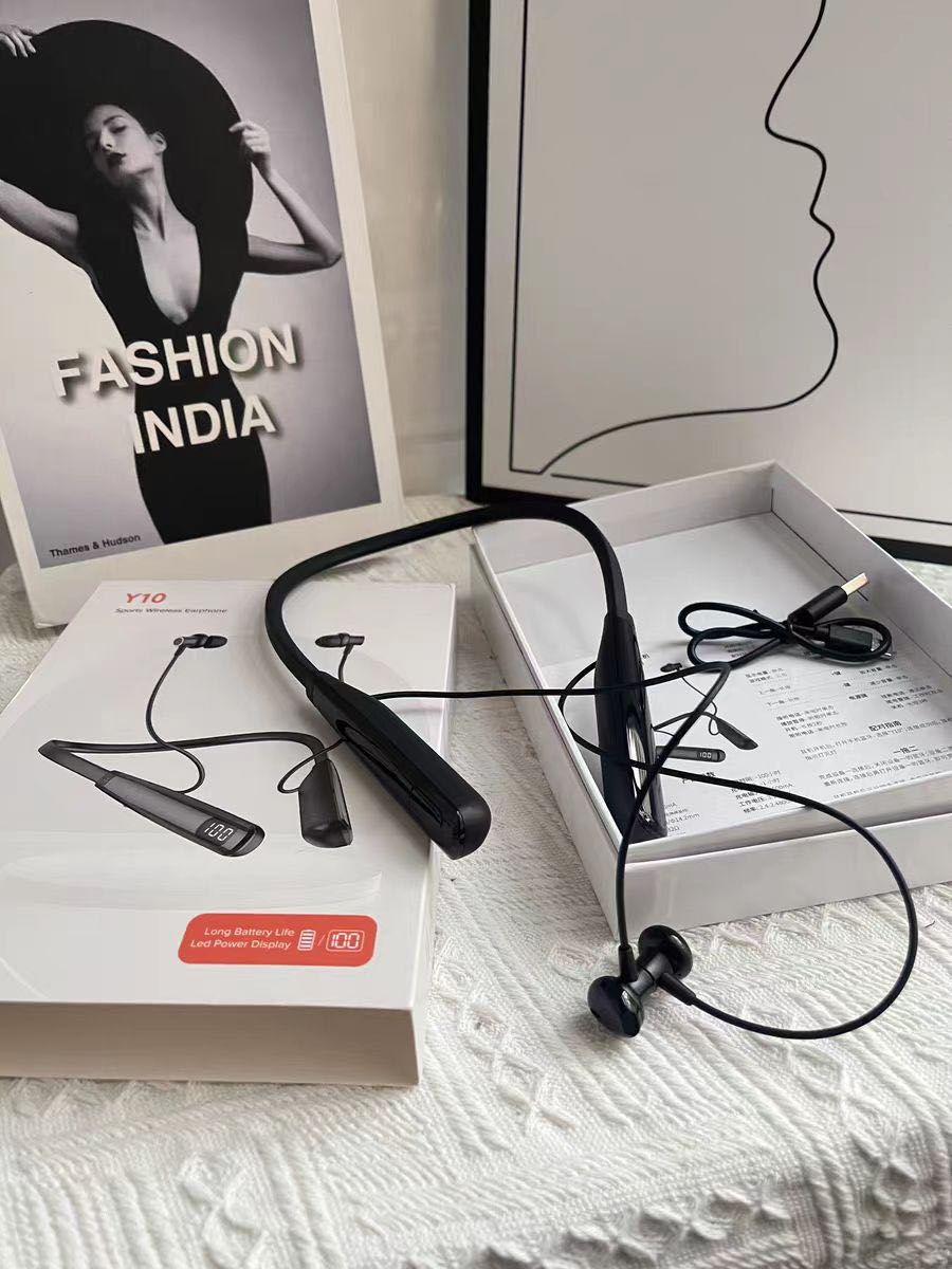 JQSEN Y10 80 Hours Wireless Bluetooth Earphone Neck-Mounted Bluetooth 5.3 Headphones Super Bass Earphones in ear Sport Headset Wireless Earbuds Intelligent Noise Reduction Gaming Headphone with Mic