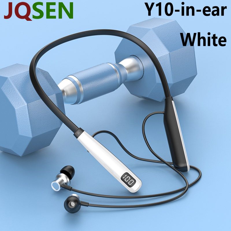 JQSEN Y10 80 Hours Wireless Bluetooth Earphone Neck-Mounted Bluetooth 5.3 Headphones Super Bass Earphones in ear Sport Headset Wireless Earbuds Intelligent Noise Reduction Gaming Headphone with Mic