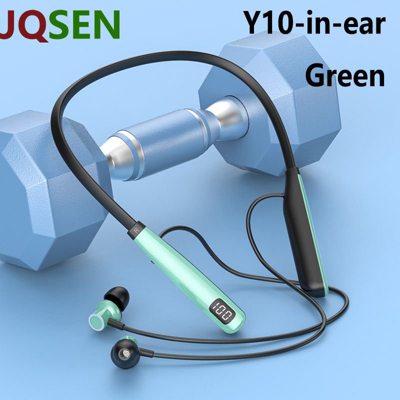 JQSEN Y10 80 Hours Wireless Bluetooth Earphone Neck-Mounted Bluetooth 5.3 Headphones Super Bass Earphones in ear Sport Headset Wireless Earbuds Intelligent Noise Reduction Gaming Headphone with Mic