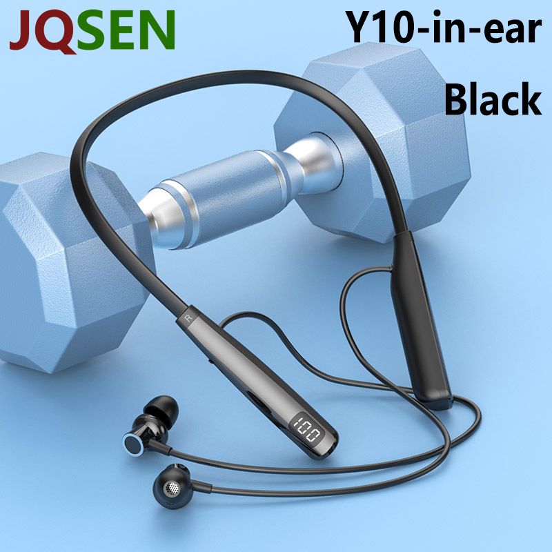 JQSEN Y10 80 Hours Wireless Bluetooth Earphone Neck-Mounted Bluetooth 5.3 Headphones Super Bass Earphones in ear Sport Headset Wireless Earbuds Intelligent Noise Reduction Gaming Headphone with Mic