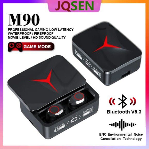 M90 Pro TWS Bluetooth Earphone Gaming Wireless Headset Slide Design With LED Power Display noise canceling stereo sports headphones in-ear earbuds earpods Wireless HIFI Stereo headset with Microphone
