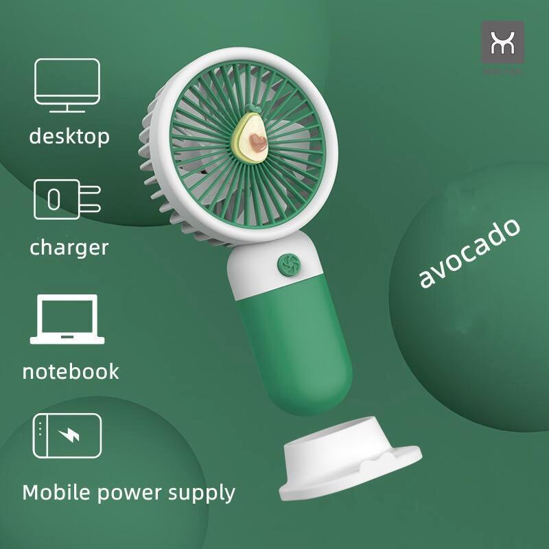 Portable Ultra-quiet USB Mini Handheld Wind Power Rechargeable Portable USB Fan With Phone Holder Slot Student Office Small Cooling Fans 5 Blades 1 Speed