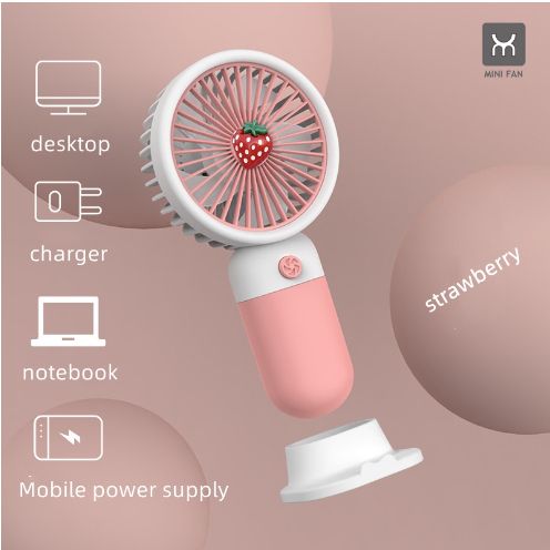 Portable Ultra-quiet USB Mini Handheld Wind Power Rechargeable Portable USB Fan With Phone Holder Slot Student Office Small Cooling Fans 5 Blades 1 Speed