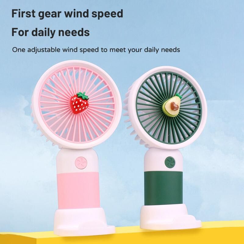 Portable Ultra-quiet USB Mini Handheld Wind Power Rechargeable Portable USB Fan With Phone Holder Slot Student Office Small Cooling Fans 5 Blades 1 Speed