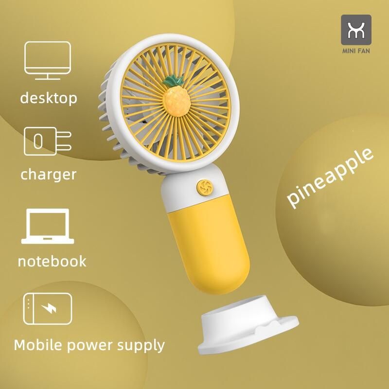 Portable Ultra-quiet USB Mini Handheld Wind Power Rechargeable Portable USB Fan With Phone Holder Slot Student Office Small Cooling Fans 5 Blades 1 Speed