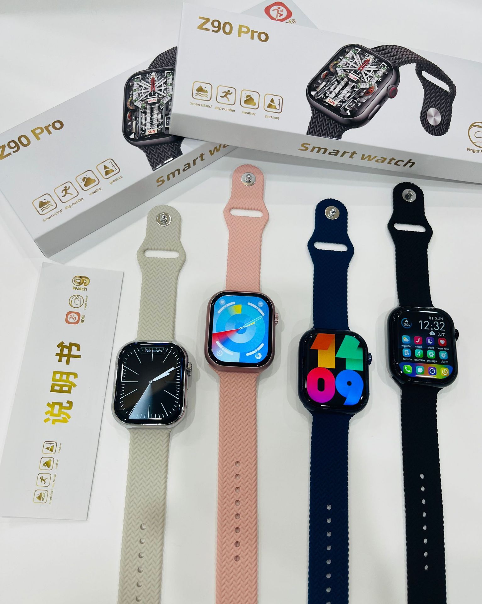 Z90 Pro 2.1'' screen call setting heart rate health monitoring information push GPS track multi sport smart watch Smart Island Finger Sensor Smart watch for Men Smartwatches for Women For IOS Android