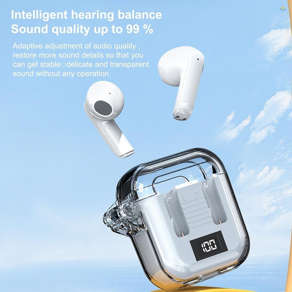Gaming Wireless Earphone TM90 In-Ear Wireless earbuds True TWS Bluetooth earphone Wireless Headset Digital Display HIFI Stereo Transparent Waterproof Sports Bluetooth headphone Noise Canceling earpods