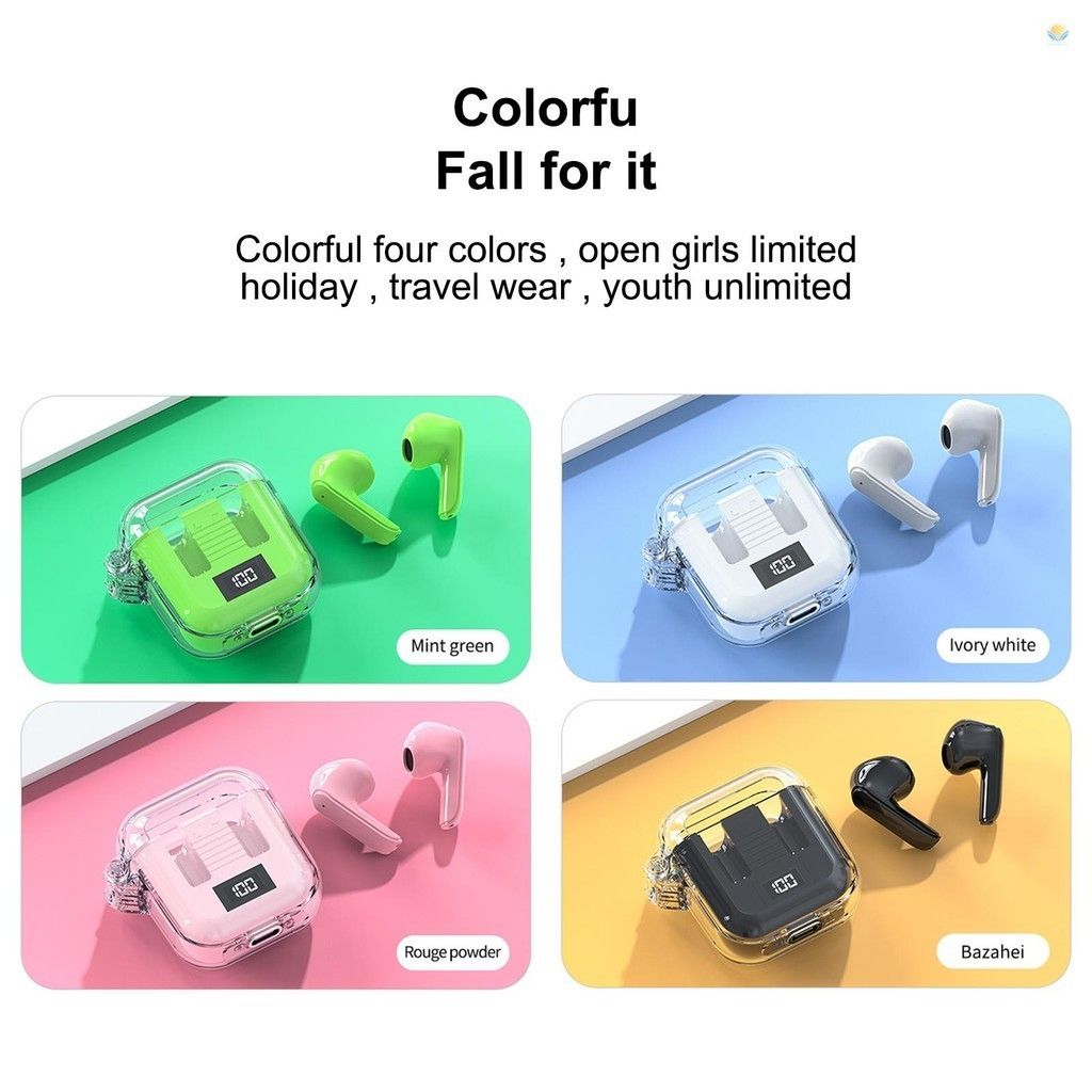 Gaming Wireless Earphone TM90 In-Ear Wireless earbuds True TWS Bluetooth earphone Wireless Headset Digital Display HIFI Stereo Transparent Waterproof Sports Bluetooth headphone Noise Canceling earpods