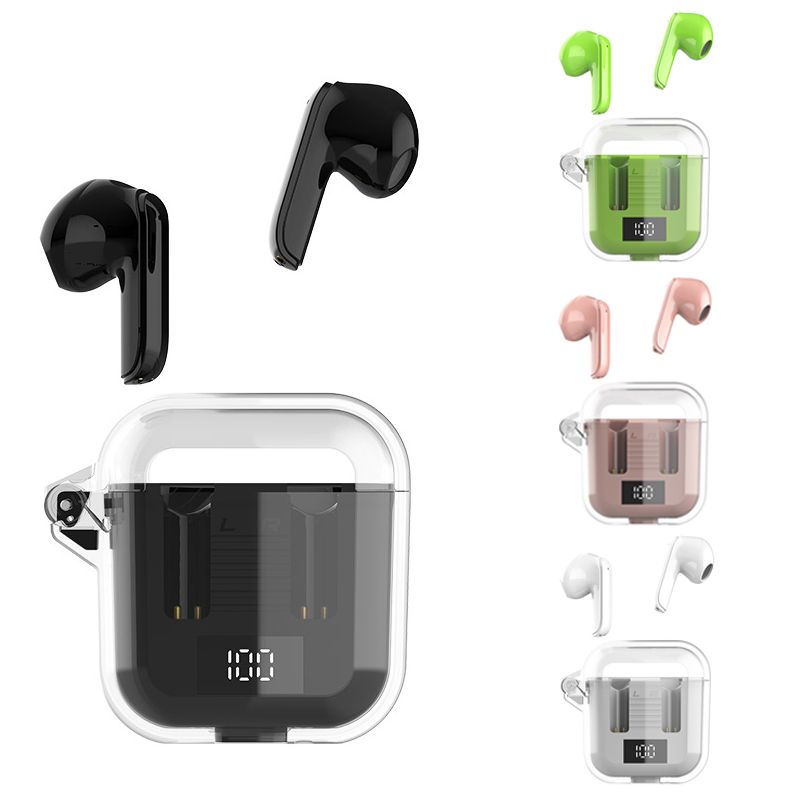 Gaming Wireless Earphone TM90 In-Ear Wireless earbuds True TWS Bluetooth earphone Wireless Headset Digital Display HIFI Stereo Transparent Waterproof Sports Bluetooth headphone Noise Canceling earpods