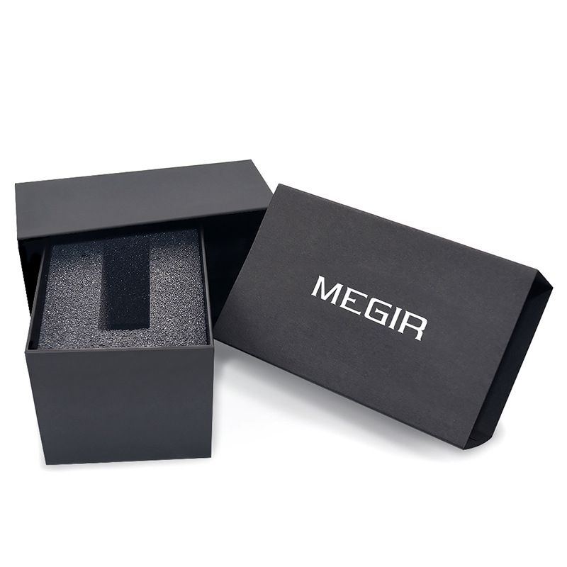 MEGIR Casual Men's Quartz watch Fashion Creative pointer Analog watch wristwatch calendar minute second hand luminous watch stainless steel silicone strap anti-fall Business waterproof watch for Men