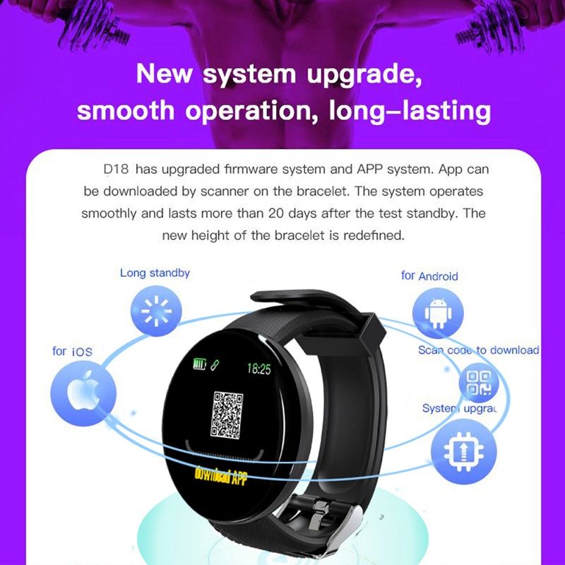 Men Women Smartwatch New Iwo Smart Watch D18 Smart Watches Round Waterproof with Fitness Tracker / Smartwatch with Bluetooth Male PK X8 FD68 HW16 W37 Unisex Watch Couple Watch Fashion Smart bracelet