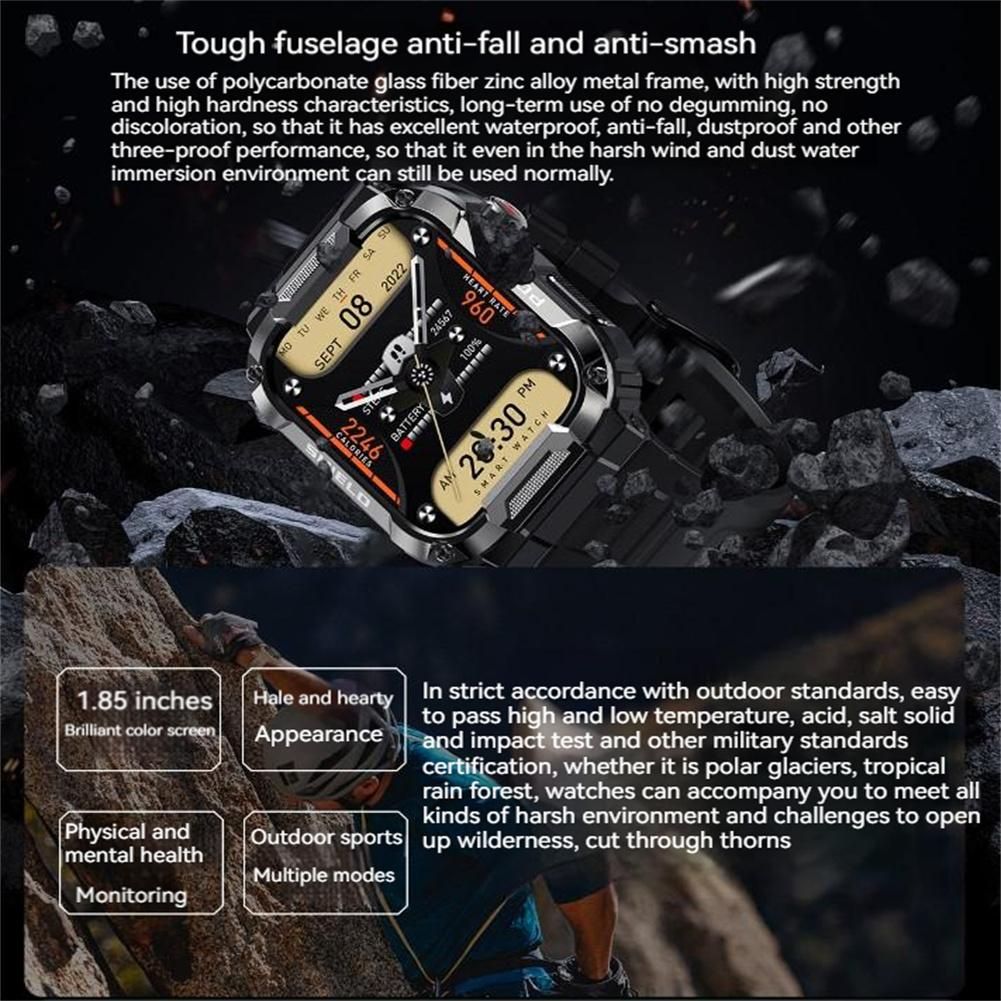 Men Smart Watch IP68 waterproof Smartwatches Outdoor Mountain climbing swimming Bluetooth-compatible Call Music Play Heart Rate Monitor Health Sports Bracelet Siri AI voice assistant Mk66 Smart Watch