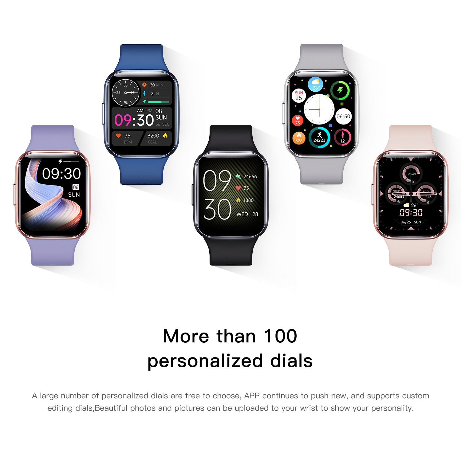 Smart Watch Q23 Women Men 1.69 Inch HD Screen Fitness Bracelet Heart Rate Blood Pressure Monitoring Smartwatch Waterproof Men Women Smartwatches Smart Band Sports Watch Couple Unisex Watch Kids Watch