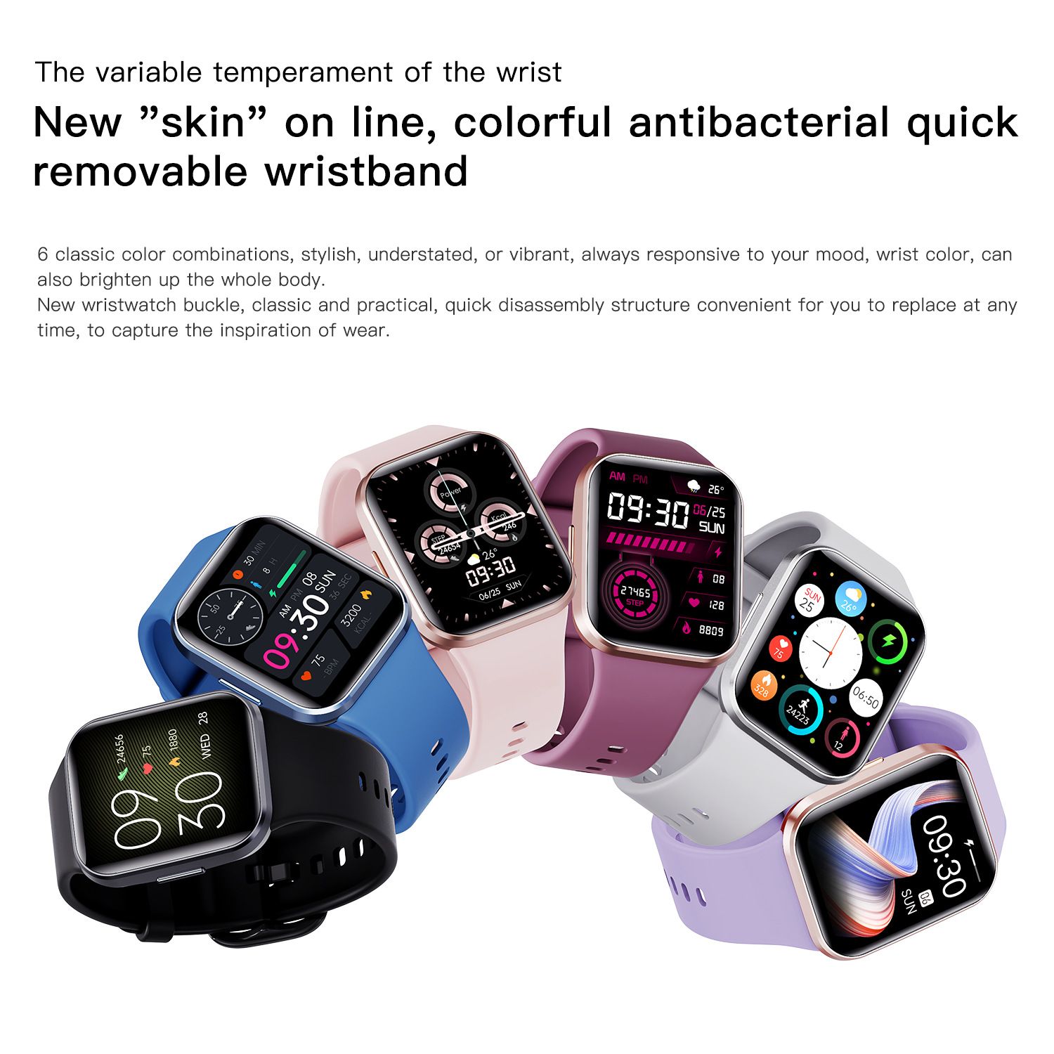 Smart Watch Q23 Women Men 1.69 Inch HD Screen Fitness Bracelet Heart Rate Blood Pressure Monitoring Smartwatch Waterproof Men Women Smartwatches Smart Band Sports Watch Couple Unisex Watch Kids Watch