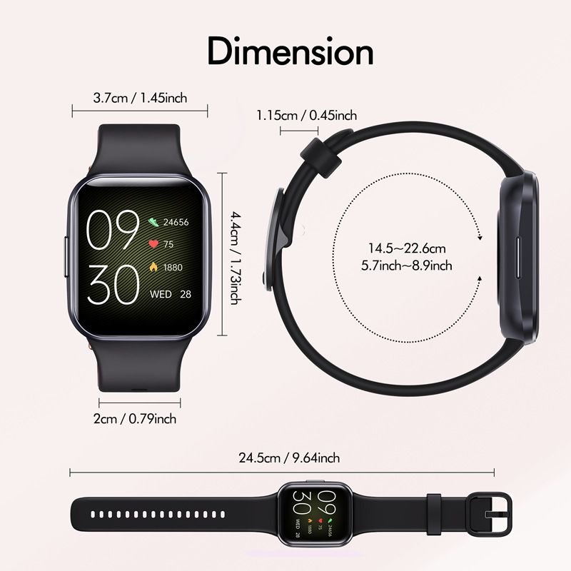 Smart Watch Q23 Women Men 1.69 Inch HD Screen Fitness Bracelet Heart Rate Blood Pressure Monitoring Smartwatch Waterproof Men Women Smartwatches Smart Band Sports Watch Couple Unisex Watch Kids Watch