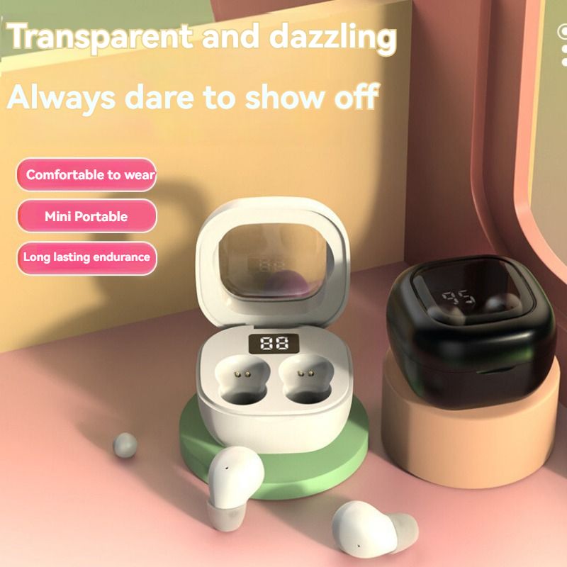 Fashion sk19 Bluetooth Headset Mini Ultra-Small Wireless Binaural Stereo Sports Miniature with Charging Bin tws Headset Lightweight Mini Sleep Bluetooth Earphone Wireless Earpods