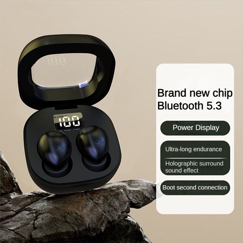 Fashion sk19 Bluetooth Headset Mini Ultra-Small Wireless Binaural Stereo Sports Miniature with Charging Bin tws Headset Lightweight Mini Sleep Bluetooth Earphone Wireless Earpods