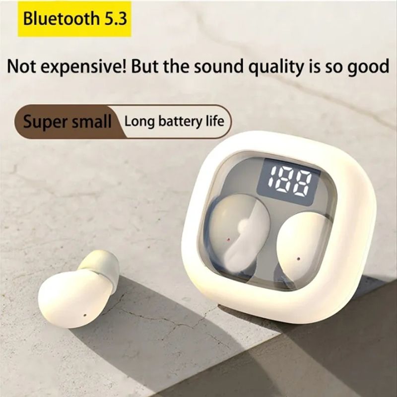 Fashion sk19 Bluetooth Headset Mini Ultra-Small Wireless Binaural Stereo Sports Miniature with Charging Bin tws Headset Lightweight Mini Sleep Bluetooth Earphone Wireless Earpods
