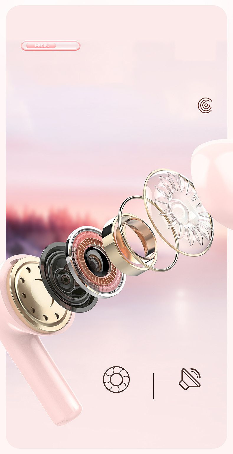 Lady's Earphone Coloful A2 Pro TWS Wireless Bluetooth Earphone in ear Bluetooth Headset AirPods inpods with Wireless Charging Case True Wireless Earphone Gaming Earbuds Bluetooth Headphone air Pod