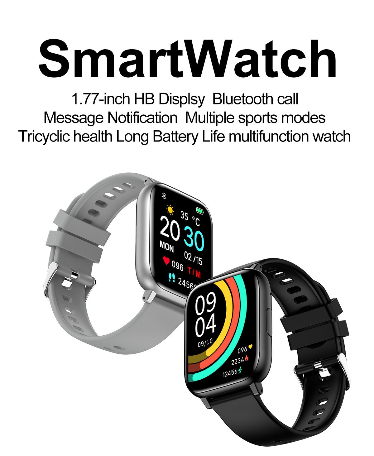 H9 smartwatch Square screen Women Men Smart Watch Fitness Tracker Sports Watches Kids Smart Watch Unisex Watch Couple Watch supports information reminders Bluetooth calls heart rate Alarm Clock