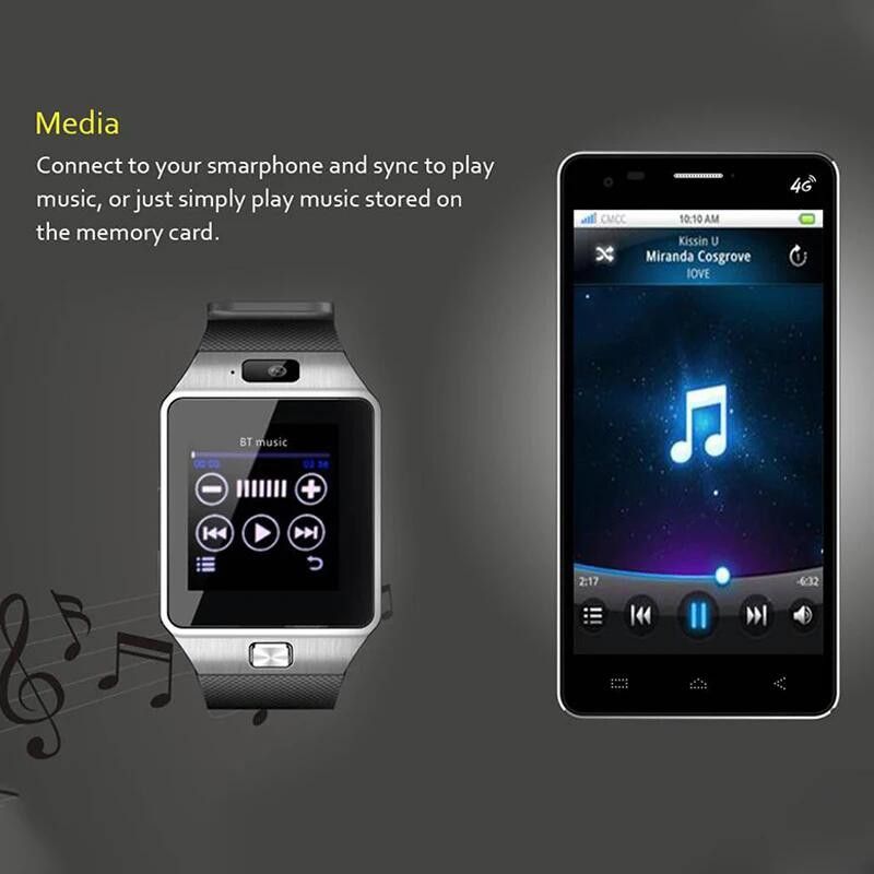 Digital Touch Screen Smart Watch With SIM Card Slot Q18 Smart Bracelet Camera Bluetooth Call Wristwatch SIM Card Women Smartwatch IOS Android Phones Support Whatsapp Facebook DZ09 Men Smart Watch