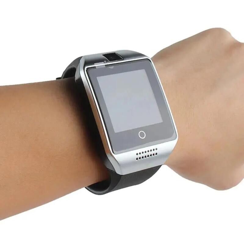 Digital Touch Screen Smart Watch With SIM Card Slot Q18 Smart Bracelet Camera Bluetooth Call Wristwatch SIM Card Women Smartwatch IOS Android Phones Support Whatsapp Facebook DZ09 Men Smart Watch