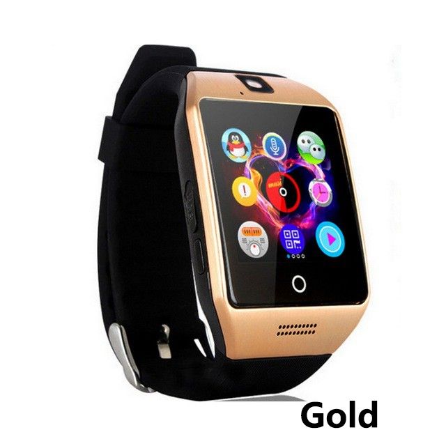 Digital Touch Screen Smart Watch With SIM Card Slot Q18 Smart Bracelet Camera Bluetooth Call Wristwatch SIM Card Women Smartwatch IOS Android Phones Support Whatsapp Facebook DZ09 Men Smart Watch