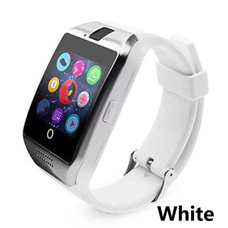 Digital Touch Screen Smart Watch With SIM Card Slot Q18 Smart Bracelet Camera Bluetooth Call Wristwatch SIM Card Women Smartwatch IOS Android Phones Support Whatsapp Facebook DZ09 Men Smart Watch