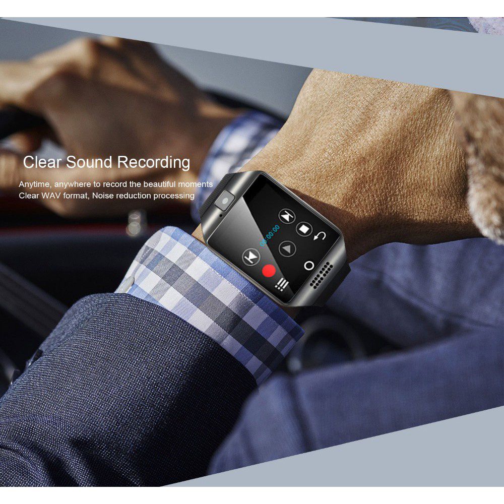 Digital Touch Screen Smart Watch With SIM Card Slot Q18 Smart Bracelet Camera Bluetooth Call Wristwatch SIM Card Women Smartwatch IOS Android Phones Support Whatsapp Facebook DZ09 Men Smart Watch
