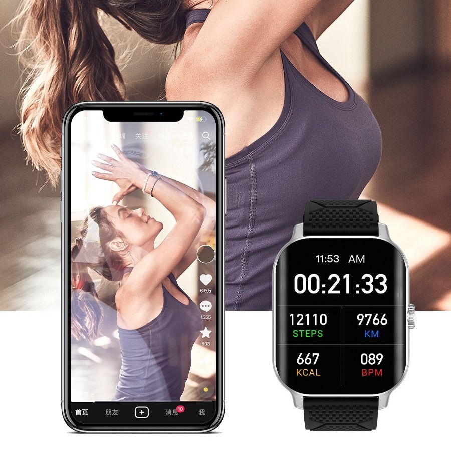 Men Women bluetooth smart watch 2.01 HD curved Screen NFC blood sugar Heart Rate Monitoring sports Smart bracelet Full Touch Wrist Watch For Women Stainless steel milanese Strap Fashion Men Smartwatch