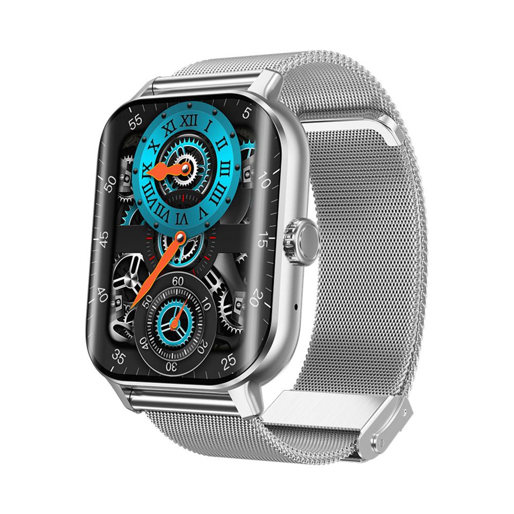Men Women bluetooth smart watch 2.01 HD curved Screen NFC blood sugar Heart Rate Monitoring sports Smart bracelet Full Touch Wrist Watch For Women Stainless steel milanese Strap Fashion Men Smartwatch