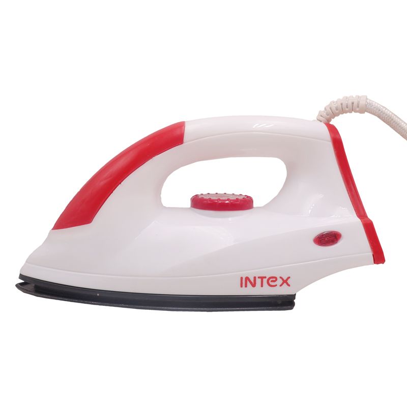 Intex Glide Lite  Iron Box 1000W, Shock Proof Cool touch Handle Inbuilt dry element Aluminium Sole Plate , Variable temperature knol