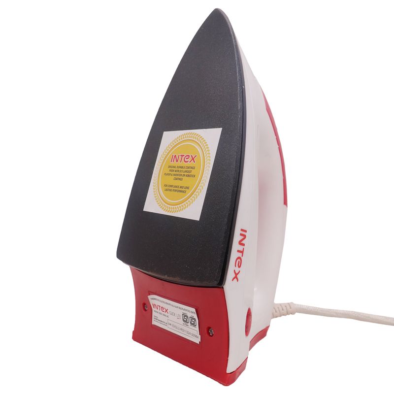 Intex Glide Lite  Iron Box 1000W, Shock Proof Cool touch Handle Inbuilt dry element Aluminium Sole Plate , Variable temperature knol