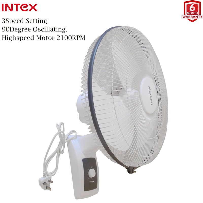Intex Aroma Wall Fan 3 Speed Speed Control, Wall Mount 3 Blade High Speed Motor 2100 RPM