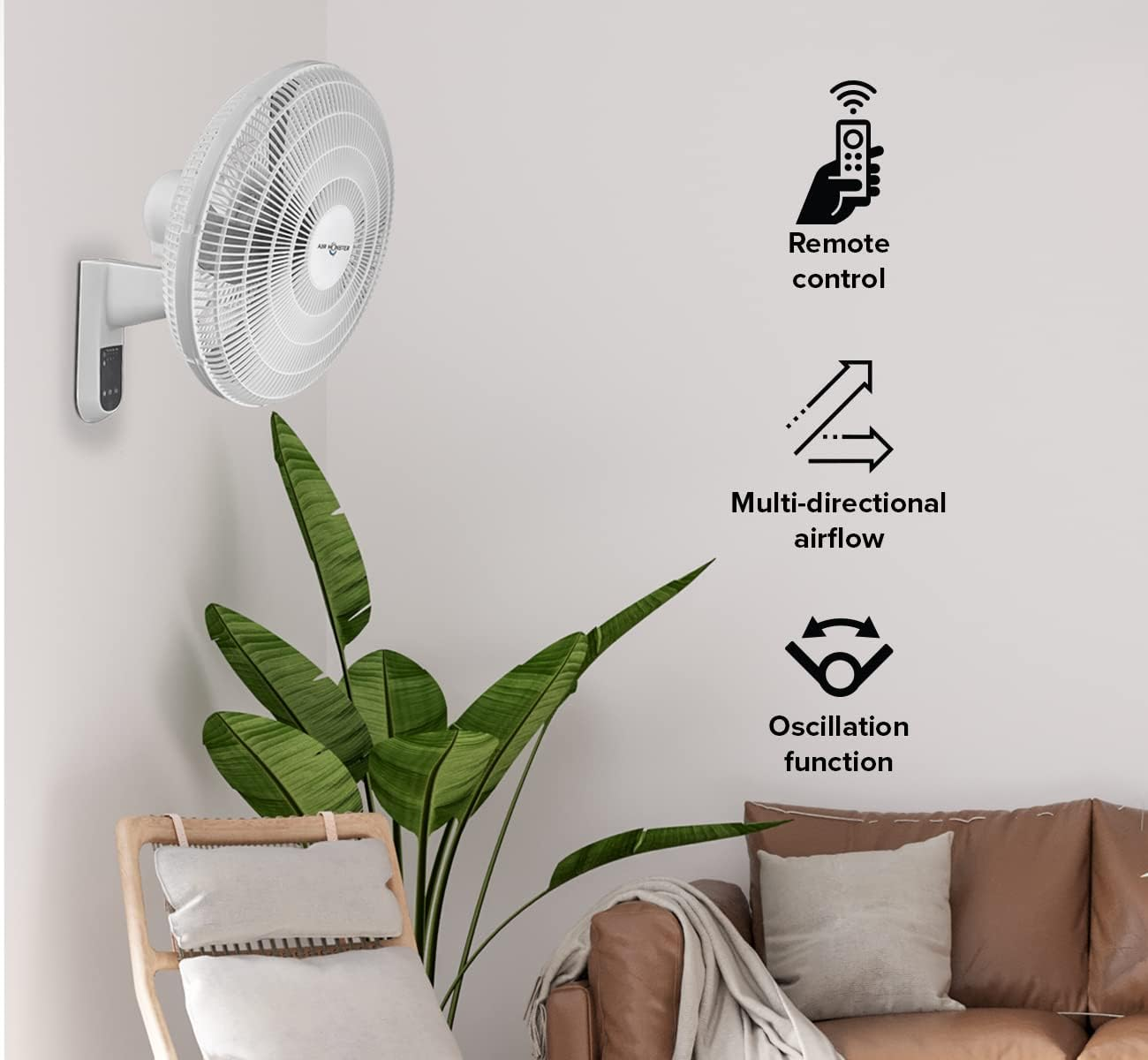 Intex Aroma Wall Fan 3 Speed Speed Control, Wall Mount 3 Blade High Speed Motor 2100 RPM