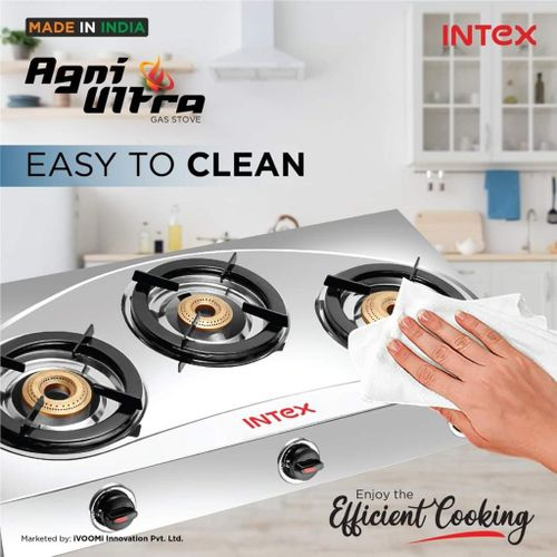 [BRAND] Intex  agni ultra gas stove 3 Brass Burners and Ergonomic designed knob