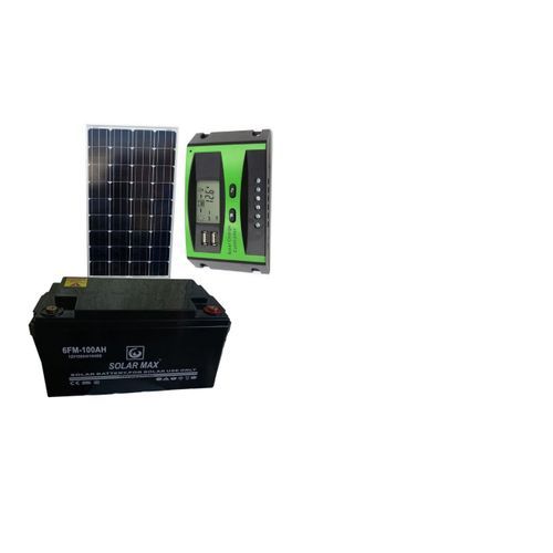 Solarmax Solar Max Solar Full Kit (all Weather)120w Solar Panel + 100AH Battery + 10 Amp Controller