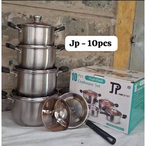 JP Jamesport Heavy duty premium 10 PCS stainless cookware set sufuria