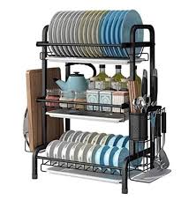 Heavy Duty 3 Tier Dish Rack With Cutlery Holder
Carbon heavy duty 3 tier dish rack with cutlery holder