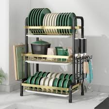 Heavy Duty 3 Tier Dish Rack With Cutlery Holder
Carbon heavy duty 3 tier dish rack with cutlery holder