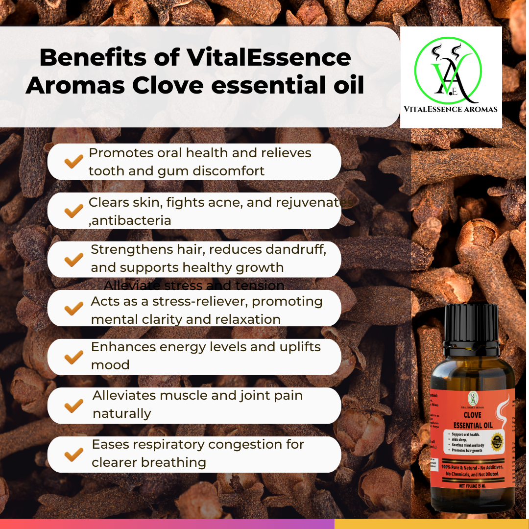 Clove Essential Oil- 100% Pure, Undiluted, Therapeutic Grade, Aromatherapy Diffuser ,Dental wellness,hair growth