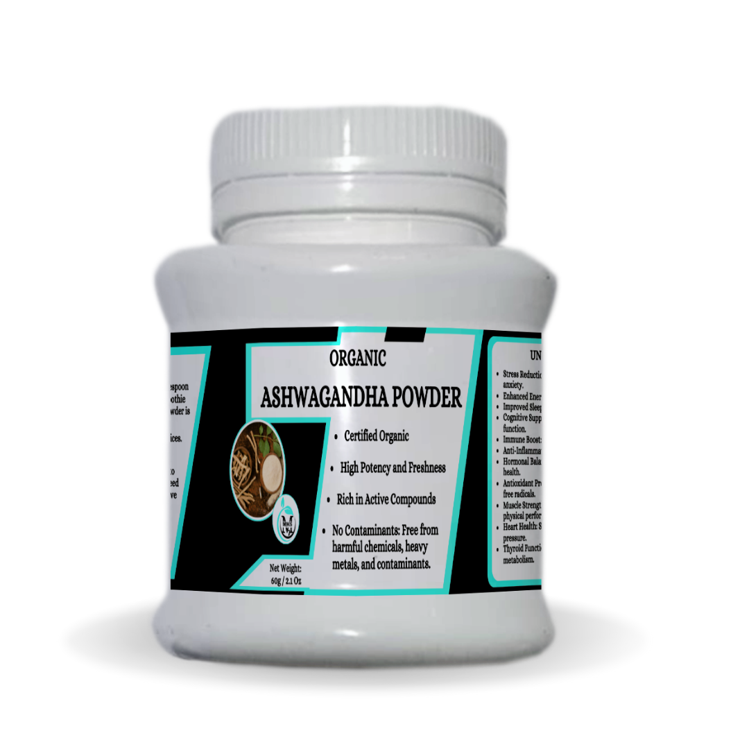 Ashwagandha powder - Help to reduce stress and anxiety.,,Boosts energy levels ,Promotes restful sleep, Enhances memory